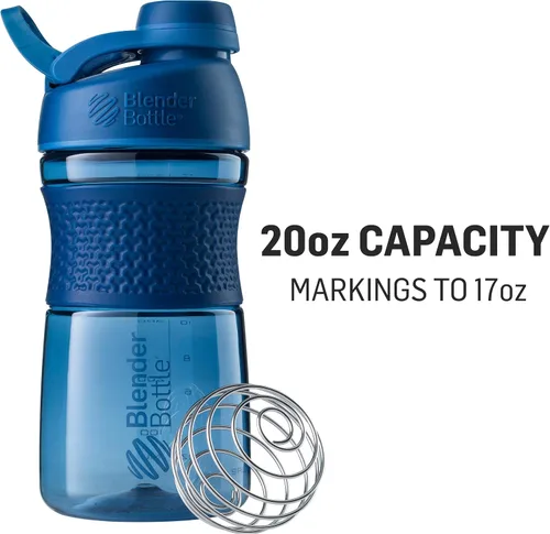 Miniatura 3 de BlenderBottle SportMixer - Botella agitadora y sistema ProStak para batidos de proteínas y almacenamiento de suplementos