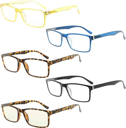 Miniatura 9 de Eyekepper Paquete de 5 lentes de lectura elegantes con bisagras de resorte de calidad para hombres y mujeres +0.00