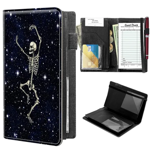 Miniatura 16 de Libretas de alto volumen para camareros, libro de servidor Forest Moon con 2 bolsillos expandibles de 9 x 5, libro de mesera lindo con bolsillo