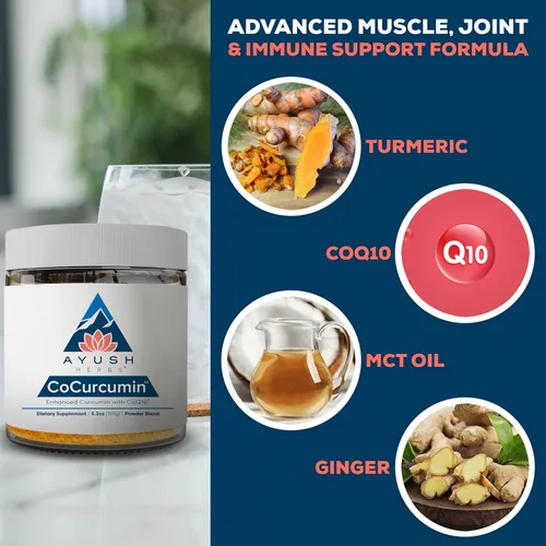 Miniatura 4 de Ayush Herbs Cocurcumina en polvo, músculo altamente absorbible, apoyo articular y cognitivo, 5.2 onzas