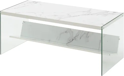 Miniatura 12 de Convenience Concepts SoHo - Mesa auxiliar, gris desgastado/vidrio Gris(Weathered Gray)