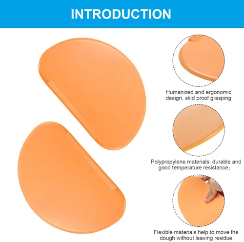 Miniatura 4 de Patelai 2 piezas de raspador de tazón, raspador de banco de masa, espátula flexible para hornear, juego de cocina versátil, multiusos, curva