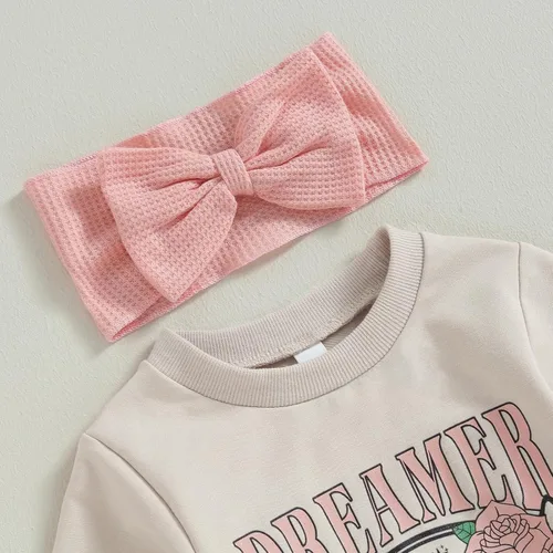 Miniatura 2 de Mameluco de manga larga para bebé, niño, niña, ropa occidental, estampado de letras, mono de vaquera, traje de otoño