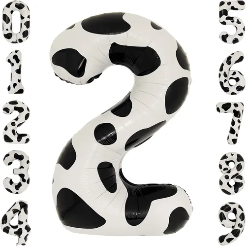 Miniatura 9 de Globo grande con estampado de vaca de 40 pulgadas para decoración de cumpleaños de vaquera, suministros de fiesta, globos con estampado de vaca