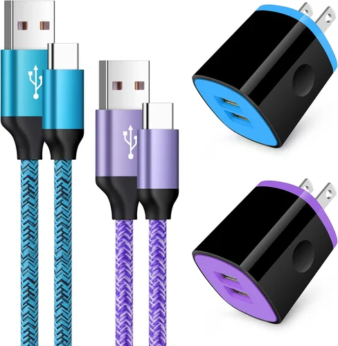 Cargador tipo C Cargador rápido Bloque de pared Enchufe Android USB C Cable de carga rápida para Samsung Galaxy S23 S22 S21 Ultra/S21