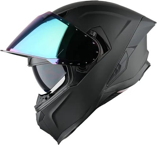 Miniatura 4 de 1Storm Casco integral de motocicleta para adultos, hombres y mujeres, casco de carreras de bicicleta de calle, aprobado por DOT, con un escudo extra