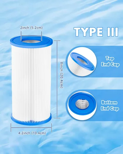 Miniatura 2 de Cartucho de filtro de piscina para tipo A o C, paquete de 2 compatibles con piscinas sobre 29000E/59900E, filtro de natación reutilizable tipo A/C