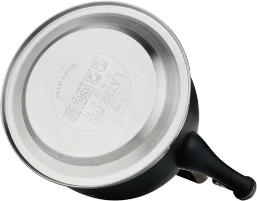 Miniatura 7 de Tetera de acero inoxidable, tetera de acero inoxidable para estufa con mango ergonómico resistente al calor, 3.0 cuartos Negro