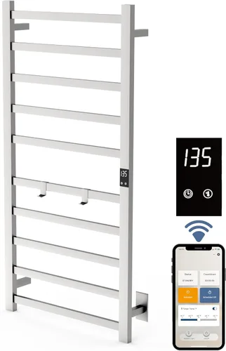 Miniatura 17 de Topdattion Calentador de toallas eléctrico Súper delgado Con temporizador y ajustes de temperatura de múltiples niveles Cableado directo