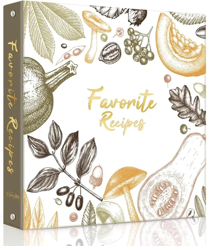 Miniatura 9 de Carpeta de recetas de 8.5 x 11 pulgadas, 3 anillos, libro de recetas para escribir en tus propias recetas, carpeta de recetas de página completa
