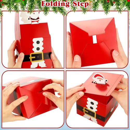 Miniatura 3 de Yeaqee 32 piezas cajas de regalo de Navidad 3D caja de dulces de Navidad bolsas de regalo de Navidad con forma de jengibre, muñeco de nieve