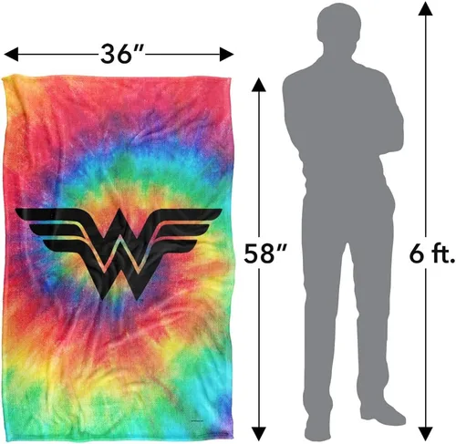 Miniatura 5 de Wonder Woman - Manta de teñido anudado, tacto sedoso, súper suave, 36 x 58 pulgadas
