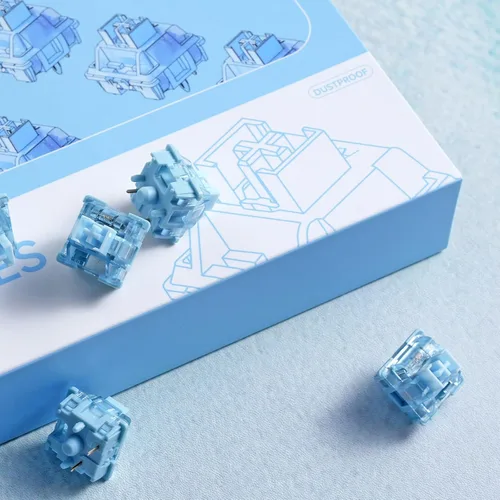 Miniatura 4 de Akko V3 Creamy Blue Pro - Interruptor de teclado con vástago a prueba de polvo para teclado mecánico gaming, interruptores de teclas táctiles Azul