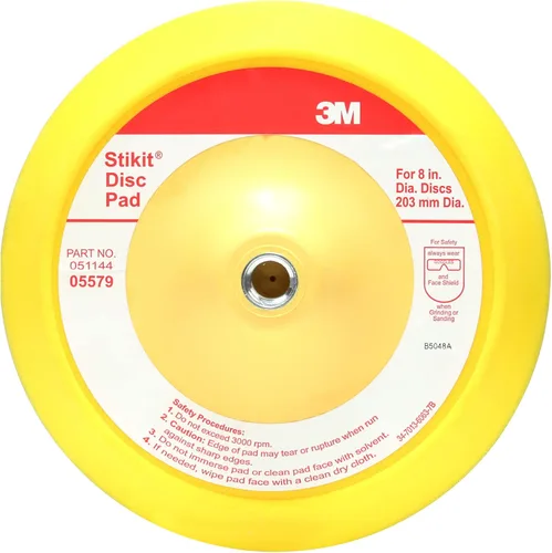 Miniatura 9 de 3M Stikit - Almohadilla de disco, 05581, 8 pulgadas, para discos PSA, lijadora, cuerpo de espuma duradero, libre de polvo, de fábrica