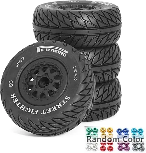 Miniatura 11 de Ruedas y neumáticos para camión de campo corto 1/10 a control remoto con neumáticos hexagonales de 0.472 in a escala 1:10 para automóvil todoterreno