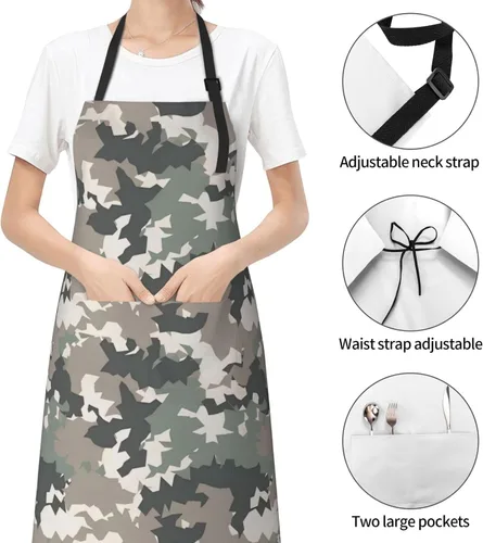 Miniatura 3 de Perinsto Waterproof Apron with 2 Pockets Kitchen Chef Aprons Bibs for Cooking Baking