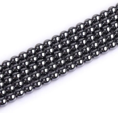 Miniatura 34 de GEM-Inside - Cuentas sueltas de hematita negra natural no magnética de 0.079 pulgadas, cuentas redondas de energía para fabricación de joyas, 15