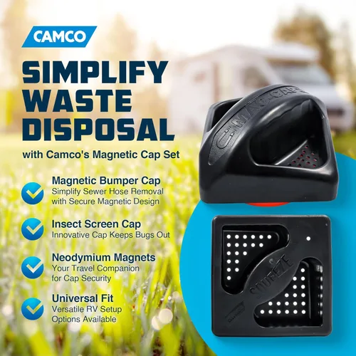 Miniatura 2 de Camco 40310, Tapa de parachoques magnética para RV Cuenta con imanes de neodimio resistentes, pequeños orificios de ventilación de aire, e incluye