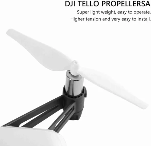 Miniatura 2 de RiToEasysports Juego de 4 pares de cuchillas de hélice, juego de repuesto de hélice de dron ligero de fibra de carbono para DJI Tello (blanco)