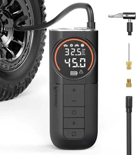 ETENWOLF S1 Tire Inflator Portable Air Compressor, 160PSI Air Pump for Car Tires, Bike, Motorcycle, Balls, Fast Inflation Tire Pump, Cordless bike