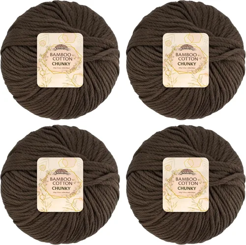 Miniatura 45 de Ovillo grueso de algodón de bambú para alfombras, chaquetas y cobijas, 14