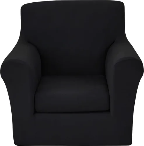 Miniatura 19 de JQinHome Funda elástica para sofá de 2 piezas Fundas para sofá, funda para sillón con funda de cojín separada para silla, protector de muebles