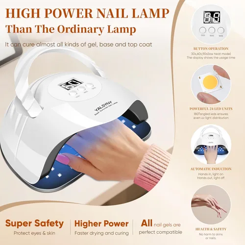 Miniatura 4 de Kit de esmalte de uñas de gel con lámpara de uñas UV, kit de uñas de gel para remojar, base y capa superior, juego de herramientas para uñas