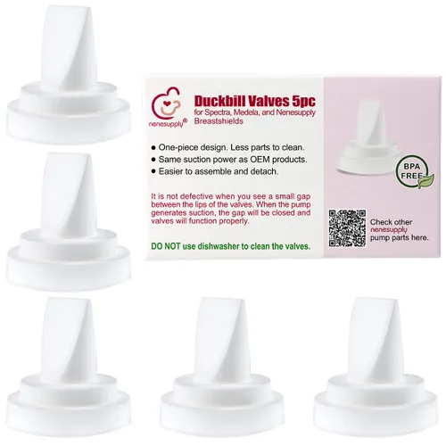 Válvulas NeneSupply Duckbill. Diseñado para extractores de leche Medela, Spectra S1, S2, 9 Plus, Spectra Dew 350 y protectores NeneSupply. Sustituye