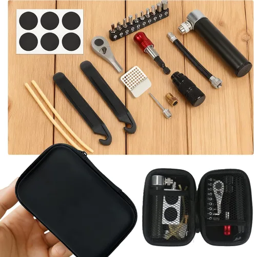 Miniatura 7 de Kit de herramientas de bicicleta portátil, llave dinamométrica pequeña de 1/4 pulgadas, juego de destornilladores magnéticos de trinquete, kit
