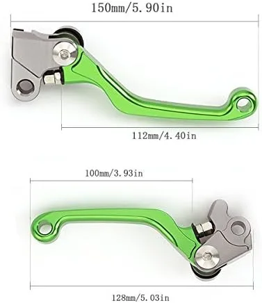 Miniatura 2 de FXCNC Palancas de embrague de freno pivotante de aluminio CNC compatibles con KX65 2000-2023, KX85 KX100 2001-2023, KX112 2022-2023, KX125 Verde