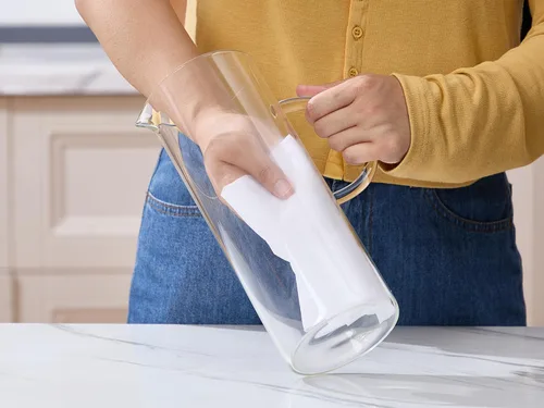 Miniatura 9 de Karafu Jarra de vidrio con asa y tapa, jarra de agua hecha a mano de 50 onzas para agua fría/caliente, té de limón helado y bebidas de jugo