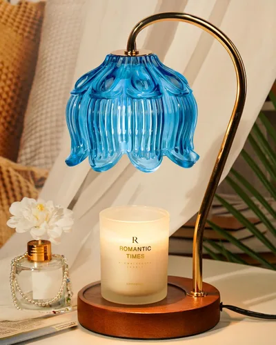 Miniatura 13 de Funistree Paquete de 2 lámparas calentadoras de velas de flores, lámpara de vela con temporizador, regalos de cumpleaños de Navidad para mujeres