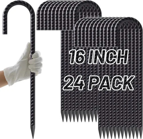 Miniatura 14 de AAGUT Juego de 8 estacas para trampolín de 16 pulgadas, kit de anclaje de amarre para trampolín de 3/8 pulgadas, resistente al viento, accesorios