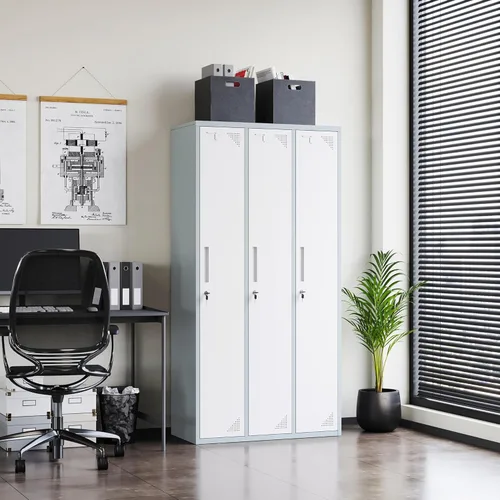 Miniatura 4 de Letaya Taquillas de metal para empleados, gabinete de almacenamiento de 71 pulgadas con cerradura, armario de almacenamiento de acero para gimnasio