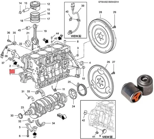 Miniatura 4 de 2 unids coche original aceite By-Pass Walve válvula unidireccional para Chevrolets Cruze 1.6L 1.8L Epica 1.8 AVEO 55563957 90530050 55556227 motor