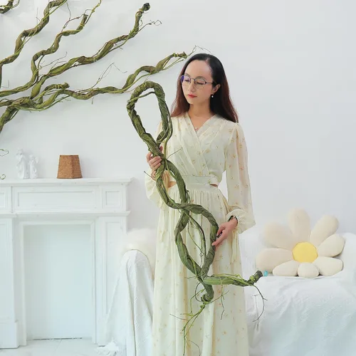 Ramas de árbol verdes grandes y flexibles de 118 pulgadas para colgar en la pared, enredaderas de uva para manualidades, guirnalda vegetal, plantas,