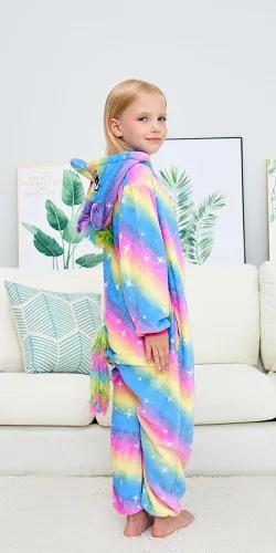 Miniatura 36 de Pijama de unicornio unisex para niños, enteritos para disfraz, Halloween