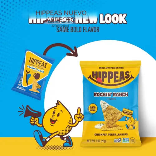 Miniatura 10 de HIPPEAS Patatas fritas de tortilla de garbanzos, bocadillos sin gluten Rockin' Ranch, sin lácteos, veganos, 1 oz, paquete de 18, 0.11 onzas