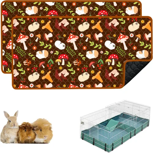 Miniatura 12 de Forro de Jaula para Cobayas, 150x79 cm 2 Pack Ropa Lavable para Cobayas, Impermeable Reutilizable y Antideslizante, Almohadilla Súper Absorbente Gris
