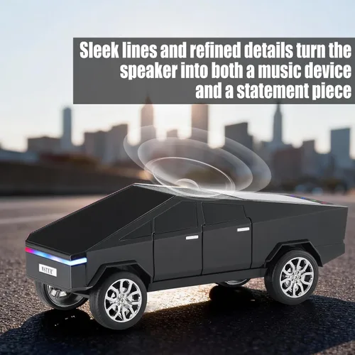 Miniatura 3 de Altavoz de reproducción Bluetooth futurista con pantalla LED, audio portátil de estilo futuro con enlace TWS, radio FM, iluminación LED y micrófono