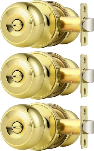 Miniatura 24 de Probrico - Perillas de puerta de negro mate, manijas de puerta con cerradura y perilla, manijas de puerta interior sin llave para baño y dormitorio