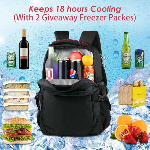 Miniatura 4 de OUTXE Mochila térmica térmica de 22 litros con aislamiento para laptop de 15.6 pulgadas, mochila de almuerzo para el trabajo diario mochilas