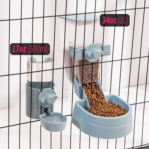 Miniatura 3 de Comedero de agua para conejos, sin fugas, 17 onzas, sin goteo, para conejillo de indias, hámster, chinchilla, hurón, animal pequeño Azul