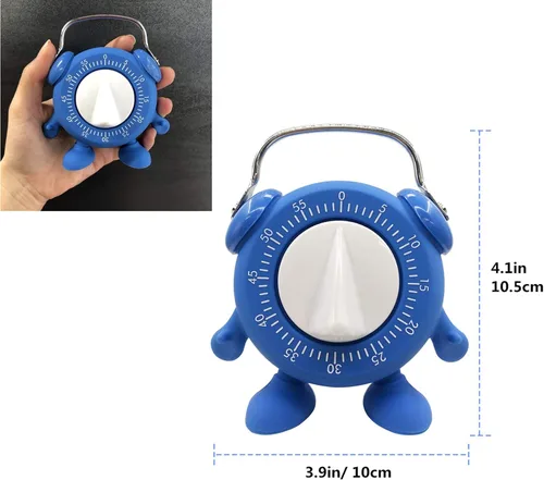 Miniatura 6 de Temporizador, para cocina, horneado, enseñanza, cocina, huevo, entrenamiento para niños, lindo temporizador mecánico de cuerda de 60 minutos