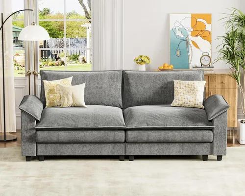 Miniatura 8 de Homall Sofá Seccional Modular de 80", Sofá Biplaza con Cojín de Doble Capa, Combinación DIY de Chenille Profundo Sofá Nube de 2 Asientos para Sala