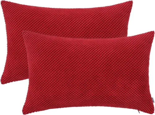 Miniatura 14 de HWY 50 Juego de 2 fundas de cojín de pana gris claro de 16 x 16 pulgadas, fundas decorativas suaves y sólidas para sofá, cama, sala de estar