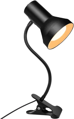 WimiSom Lámpara de escritorio, lámparas de mesa para cuidado de los ojos, lámpara de cuello de cisne de rotación de 360°, luz de libro de lectura