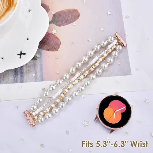 Miniatura 5 de VISOOM Pulsera bohemia con cuentas compatible con Samsung Galaxy Watch 7/6/5/4 1.57/1.73 pulgadas / Active 2 Watch 4 Classic 1.654 pulgadas