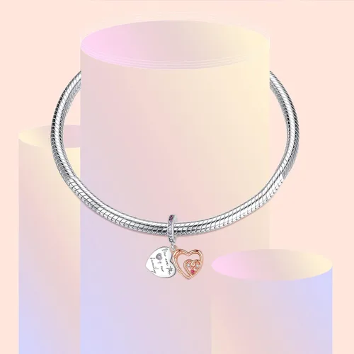 Miniatura 5 de La Menars Heart and Lock Married Couple 925 Sterling Silver Charms for Bracelets Silver Love Pendant Sister Friends Beads for Bracelets & Necklaces