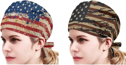 Miniatura 50 de Babrukda Paquete de 2 gorras con banda para el sudor ajustable con lazo en la espalda, gorro divertido